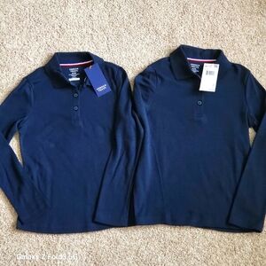 ♥️NWT♥️ =2= FRENCH TOAST NAVY PICOT POLO UNIFORM SHIRT